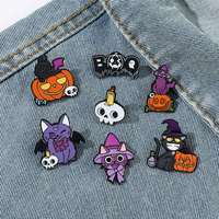 Pin Enamel kucing katak ajaib kartun hewan desainer baru topi Halloween imut Aksesori baju bros jumlah besar untuk pernikahan anak-anak