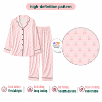Ensemble de pyjama personnalisé pour femme, 2 pièces, boutonné, vêtements de nuit de resort, sublimation, vêtements de détente, vêtements de nuit botaniques