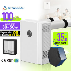 Systèmes de <span class=keywords><strong>ventilation</strong></span> à récupération de chaleur ERV à montage mural pour la maison, avec moniteur d'humidité <span class=keywords><strong>VMC</strong></span> pour projets de rénovation - Product Image 1