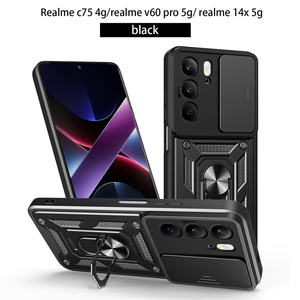 Fuerte succión TPU + PC soporte de anillo magnético funda de humo para Realme C75 4G/V60 <span class=keywords><strong>Pro</strong></span> 5G/14X 5G funda de teléfono ventana deslizante a prueba de golpes - Product Image 3