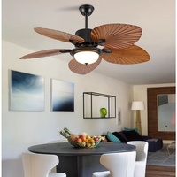 Ventilateur de plafond intelligent à cinq pales de style américain avec variateur de fréquence et lumière intégrée pour salon et salle à manger CT58 en fer