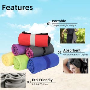 Custom Designed Solid Color Rectangular <b>Microfiber</b> Compressed Sports <b>Towels</b> Quick-Dry Eco-Friendly Light Weight for Exercise - Product Image 3