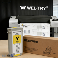 Cartucho de Tinta para Plotter WEL-TRY HP72, Tinta Completa con Chip para Impresoras HP DesignJet T610, T770, T790, T1200, T1300, T795, T1100, T2300