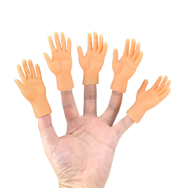 Diminuto mano de juguete dedo manos marionetas de dedo para el juego de dibujos animados de plástico novedad interesante