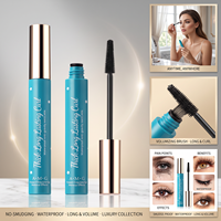 Cils noirs vegan à volume extra, courbés et allongeants, résistants à l'eau, séchage rapide, effet 4D, avec logo personnalisé pour marque privée