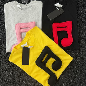 Camiseta de Hombre 100% Algodón Grueso de Punto, Cuello Redondo, 180g, Logotipo Gráfico 3D en Relieve, Estilo Oversize, Bordado de Toalla, Transpirable, Ropa Urbana - Product Image 2