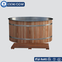 Baignoire de récupération à froid OMNI en bois de cerisier et acier inoxydable pour 1 personne, idéale pour les athlètes et la gym, pour usage extérieur