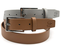Ceinture décontractée en fausse fourrure écologique de la série Colorful avec logo métallique en alliage et boucle ardillon argentée