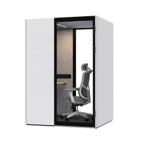 Cabine de bureau individuelle mobile moderne Comine, insonorisée et acoustique, à hauteur réglable, pour espace de travail flexible, idéale pour centres commerciaux et villas
