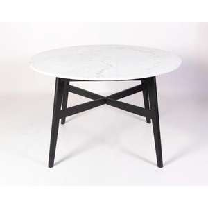 Mesa de centro redonda de mármol blanco con base metálica Colección blanca hecha a mano precio al por mayor - Product Image 1