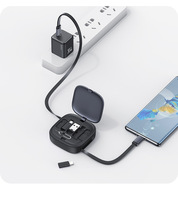 Câble de données multifonctionnel 3-en-1 avec boîte de rangement, USB vers Type-C pour iPhone, adaptateur de charge rapide 60W