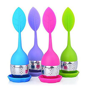 <span class=keywords><strong>Set</strong></span> Infusore <span class=keywords><strong>per</strong></span> Tè in Acciaio Inossidabile con Manico in Silicone, Stile Piccolo e Carino, Include Vassoio Raccogligocce <span class=keywords><strong>per</strong></span> Tè Sfuso ed Erbe, Comodo Infusore - Product Image 2