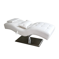 Table de massage moderne de luxe en acier inoxydable réglable avec éponge haute densité et design incurvé pour salon, chambre et séjour
