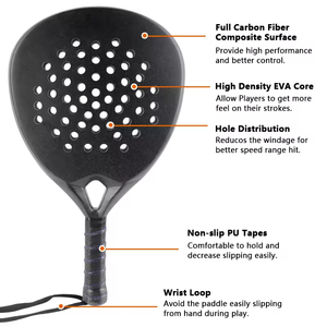 2024 versión mejorada 12K 18K cabeza de carbono Protector personalizado Pala Paddle raqueta de tenis raqueta De <span class=keywords><strong>Padel</strong></span> - Product Image 3