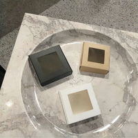 Scatole Quadrate Rigide in Carta Kraft Macaron con Finestra a Onda Grande, Rivestite UV, Materiali Riciclati per Alimenti, Vendita Diretta dalla Fabbrica YZ