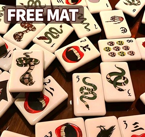 Mahjong américain en acrylique noir personnalisé en gros, 160 jetons, pour célébrer la fête d'Halloween - Product Image 2