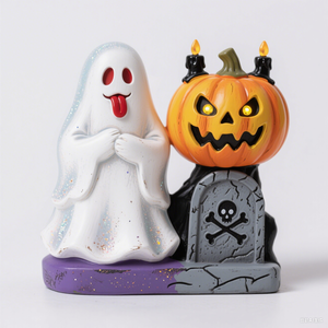 Personalizada Halloween Spirit Festival Decoración Creativa Calabaza Cuervo Fantasma Estatua Escultura de Resina - Product Image 4