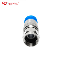 Conector de cable coaxial de compresión RF de 75ohm/50ohm, conector CATV RG6/RG11 para conectores de crimpado de enchufe macho tipo F recto