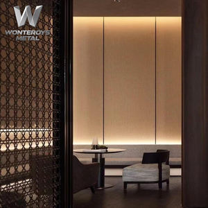 Panneau de séparation murale moderne minimaliste personnalisé en acier inoxydable 304 201 noir, écran de cloison en fil métallique pour villas et hôtels - Product Image 2