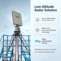 360 °   Radar de surveillance aérienne anti-drone à basse altitude, bande X, sécurité périmétrique, détecteur de drones