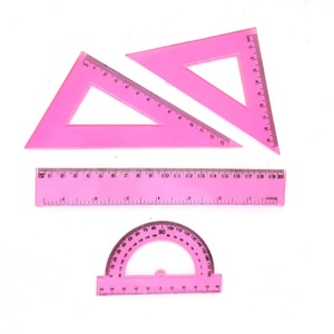Juego de Reglas Transparentes de Plástico para Estudiantes, 4 Piezas, Regla Recta de 20 cm, Juego de Dibujo, Regreso a Clases - Product Image 3