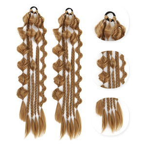 Extension per <span class=keywords><strong>capelli</strong></span> a treccia a bolla stile box, alla moda, in fibra sintetica resistente al calore, per coda di cavallo, con effetto intrecciato - Product Image 2