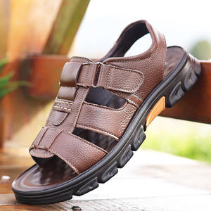 Sandalias de Playa de Cuero Vacuno de Primera Capa para Hombre, Zapatillas Deportivas Casuales para Exteriores, Estilo Slip-On - Product Image 2