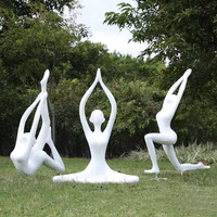 Statue de yoga en fibre de verre créative écologique faite à la main Art déco Abstraite Luxe Élégante Intérieur Extérieur Table à manger