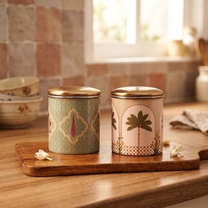 Boîtes à épices en métal de style marocain avec couvercle, design rond, motif imprimé, conteneur alimentaire à 1 couche, pour garder les aliments frais - Product Image 4