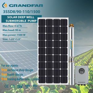 Pompe submersible solaire Grandfa 2HP 1,5 kW DC110V 3 pouces en acier inoxydable pour puits profond, irrigation agricole, 3SSD - Product Image 1