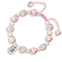 Pierre naturelle Shambhala perle cristal perle bijoux personnalisé breloque initiale cadeau d'anniversaire maman fille rose perlé Bracelet