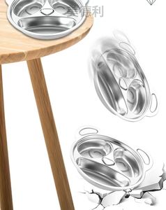 304 acier inoxydable enfants assiette dessin animé boîte à déjeuner bébé créatif Snack assiette <span class=keywords><strong>maternelle</strong></span> compartiment boîte à déjeuner - Product Image 6