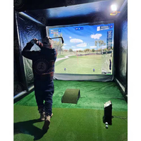 Simulateur de golf gonflable pour usage en extérieur avec écran de frappe, pratique pour le golf en intérieur et en extérieur, à vendre