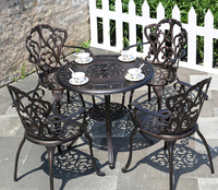 Ensemble de salle à manger de cadre en aluminium de meubles de jardin extérieurs de couleur blanche et noire avec la table de BBQ