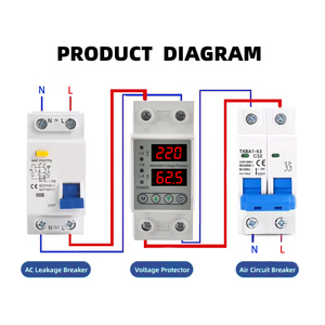 Dispositif de protection de tension réglable pour usage domestique, protection contre les fuites à la terre, surtension et sous-tension <span class=keywords><strong>220V</strong></span>, protecteur de courant alternatif - Product Image 4