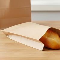 Pochette en papier kraft résistant à l'huile, sac à collation anti-graisse pour poulet frit, aliments cuits au four, à emporter