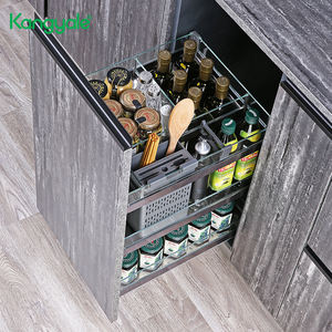 Organisateur de bouteilles d'eau pour armoire de <span class=keywords><strong>cuisine</strong></span> Kangyale, panier <span class=keywords><strong>coulissant</strong></span> pour armoire, étagère coulissante en acier inoxydable, <span class=keywords><strong>porte</strong></span>-épices - Product Image 4