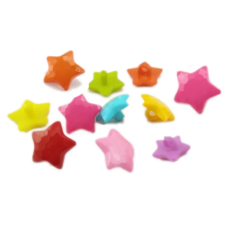 yiwu wintop wholesale fancy 15mm colored plastic sewing star shape buttons for baby clothes