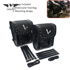 YHMOTO Universal Motorcycle Leather Saddle Side Bag Luggage <b>Box</b> Package - Product Image 6