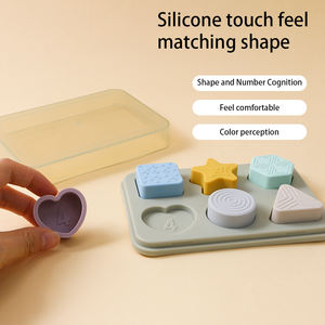 Puzzles en silicone 3D colorés sans BPA, puzzles éducatifs à chevilles pour bébés et tout-petits, <span class=keywords><strong>jeux</strong></span> préscolaires doux - Product Image 4