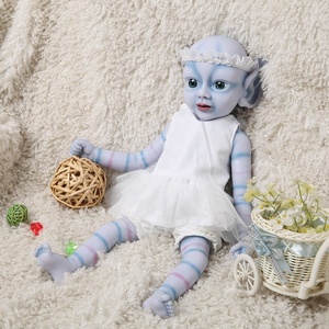 Muñeca Bebé Niña <span class=keywords><strong>de</strong></span> <span class=keywords><strong>Silicona</strong></span> Suave <span class=keywords><strong>de</strong></span> 18 Pulgadas Estilo <span class=keywords><strong>Avatar</strong></span> con Ojos Grandes <span class=keywords><strong>de</strong></span> Aspecto Real, Regalo Especial <span class=keywords><strong>de</strong></span> Navidad para Niños - Product Image 5