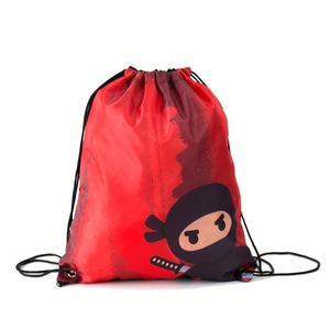 Customized Printed Eco Friendly Polyester Nylon Gift <b>Drawstring</b> <b>Backpack</b> Gym <b>Drawstring</b> Bag for Women Men Portable String Bag - Product Image 1