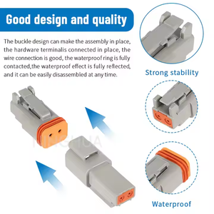 DT06-6S konektor soket otomatis otomotif 6 Pin kawat perumahan listrik mobil kuningan PA66 + pemasok harnes kabel GF - Product Image 2