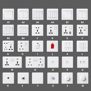 Maison moderne blanche personnalisée intérieur 2 gangs 1 voie 220v interrupteur électrique mural tactile