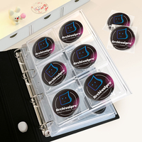 Album de rangement pour badges à 4/6/12 poches, protège-badges en PET, pour badges de 58mm/75mm