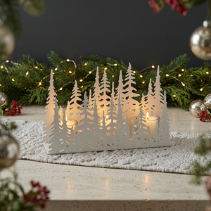 Wholesale White Metal <b>Christmas</b> Tree Shape <b>Tea</b> <b>Light</b> Candle Holder for Home Decoration - Product Image 6