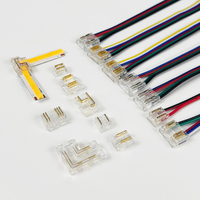 Conectores de Tira LED Grilight de 2/3/4/5/6 Pines IP20/IP65 Sin Soldadura con Revestimiento de Pegamento de un Solo Lado para Tiras COB de 5-12 mm (2 Años de Garantía)