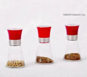 Moulin à sel et à poivre en verre transparent, pratique, de haute qualité, en plastique, avec couvercle, bouteilles vides, pot à épices en verre