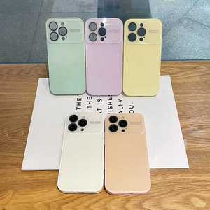 Nouvelle coque de téléphone tendance avec grande fenêtre texturée givrée pour <span class=keywords><strong>iPhone</strong></span> <span class=keywords><strong>12</strong></span> 13 14 15 16 17 <span class=keywords><strong>Pro</strong></span> Max avec film de protection d'objectif HD et protection arrière antichoc - Product Image 1