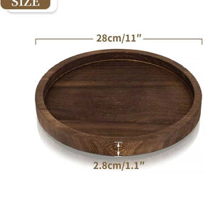 Plateau de bougeoir rétro de style champêtre, plaque de bougie ronde en bois à double couche, décoration de table à manger de style fermier - Product Image 2